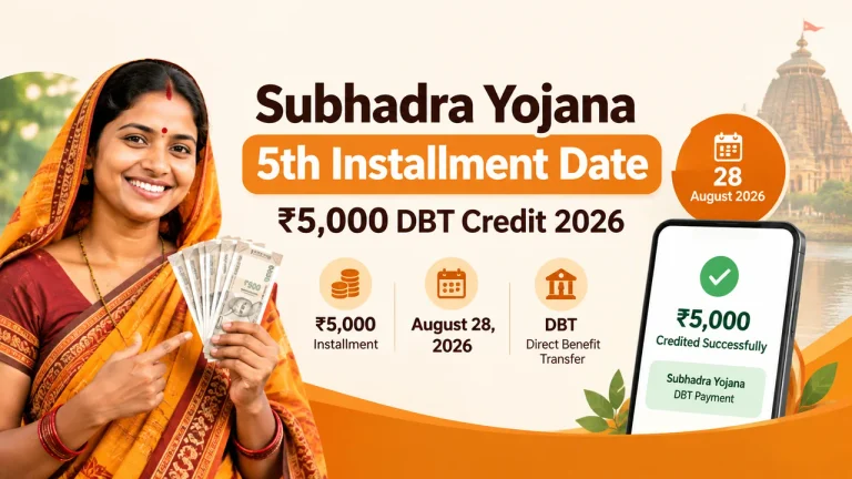 Subhadra Yojana 5th installment date and ₹5,000 DBT credit